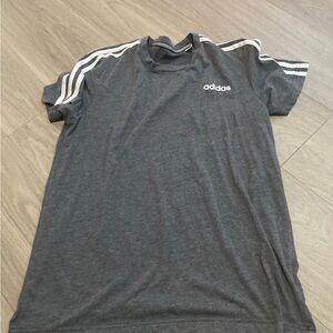 Adidas Men's Charcoal Tee with White Stripes